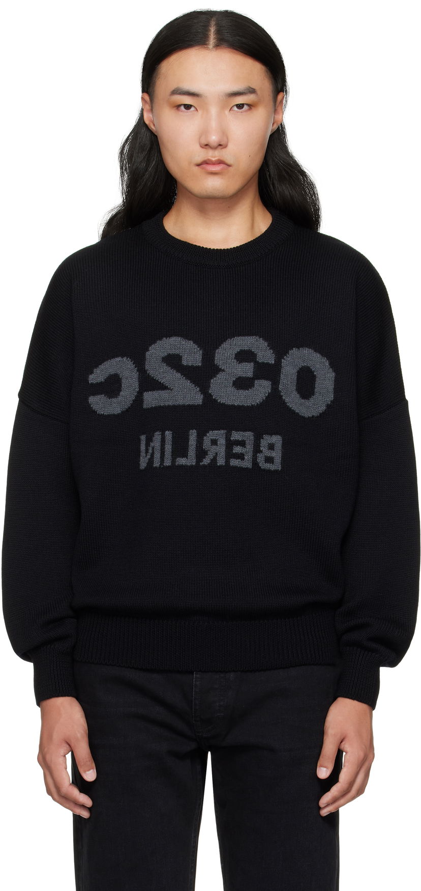 Villapaita 032C 032c Selfie Knit Sweater Musta | F25-URK-1511-000