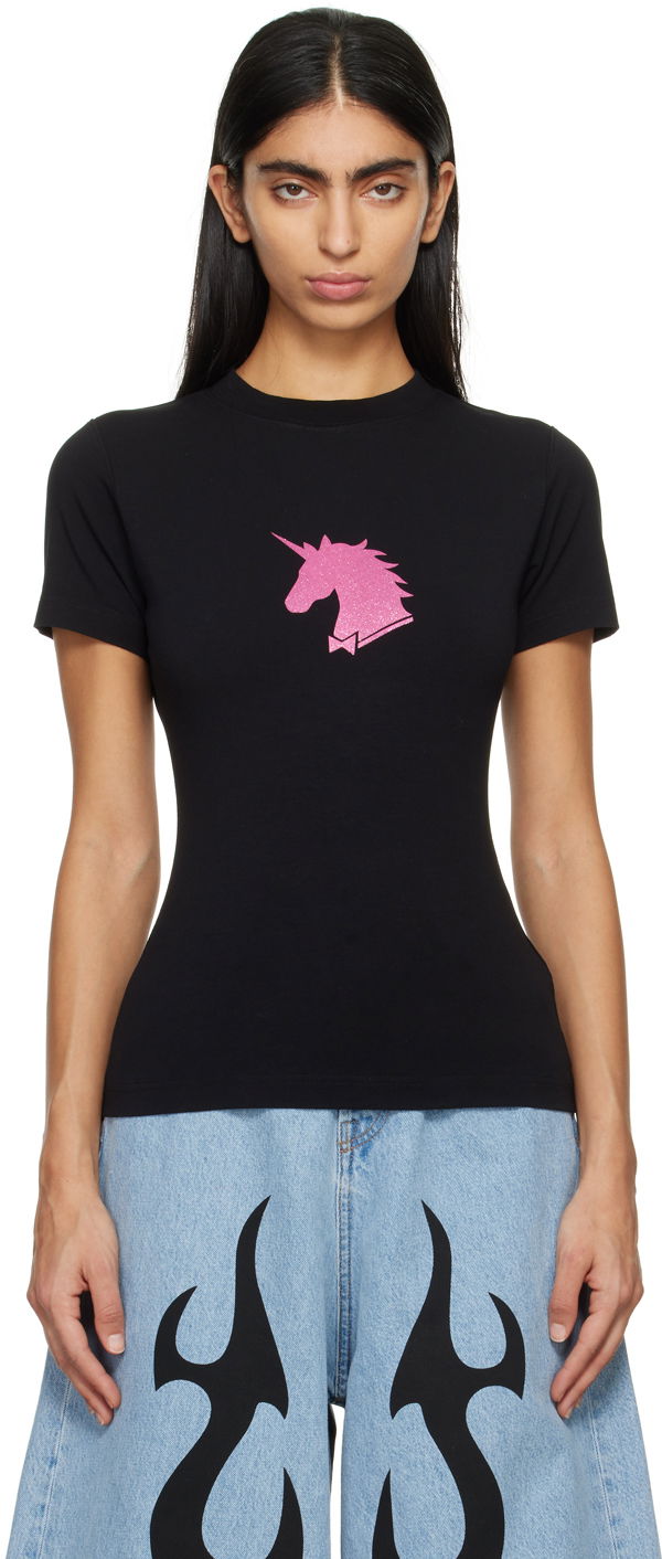T-paita VETEMENTS Unicorn T-Shirt Musta | WE64TR350B