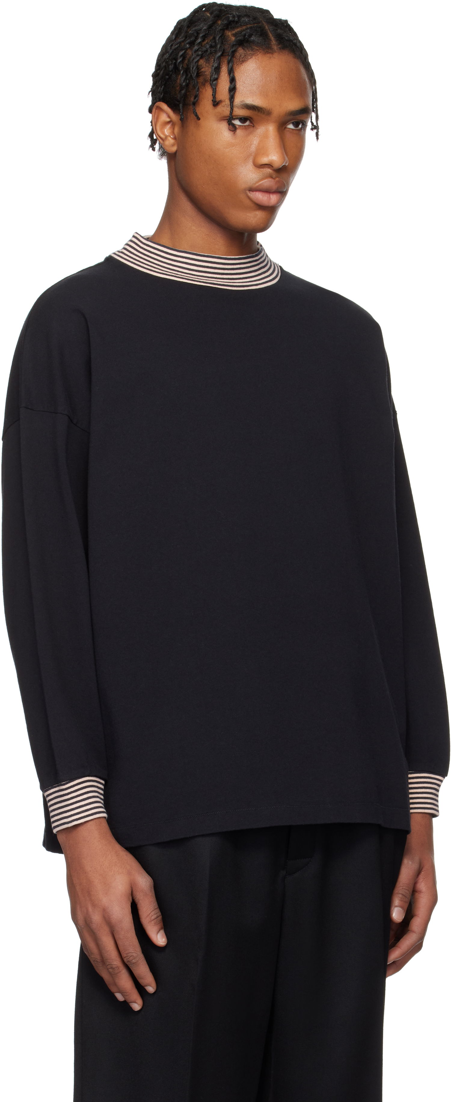 Villapaita Bode Bode Duotone Mockneck Top Musta | MRS25CS047, 1