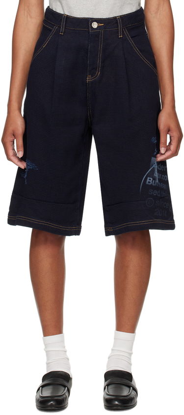 Shortsit ADER ERROR Printed Denim Shorts Tummansininen | BN01SSJE0203BL, 0