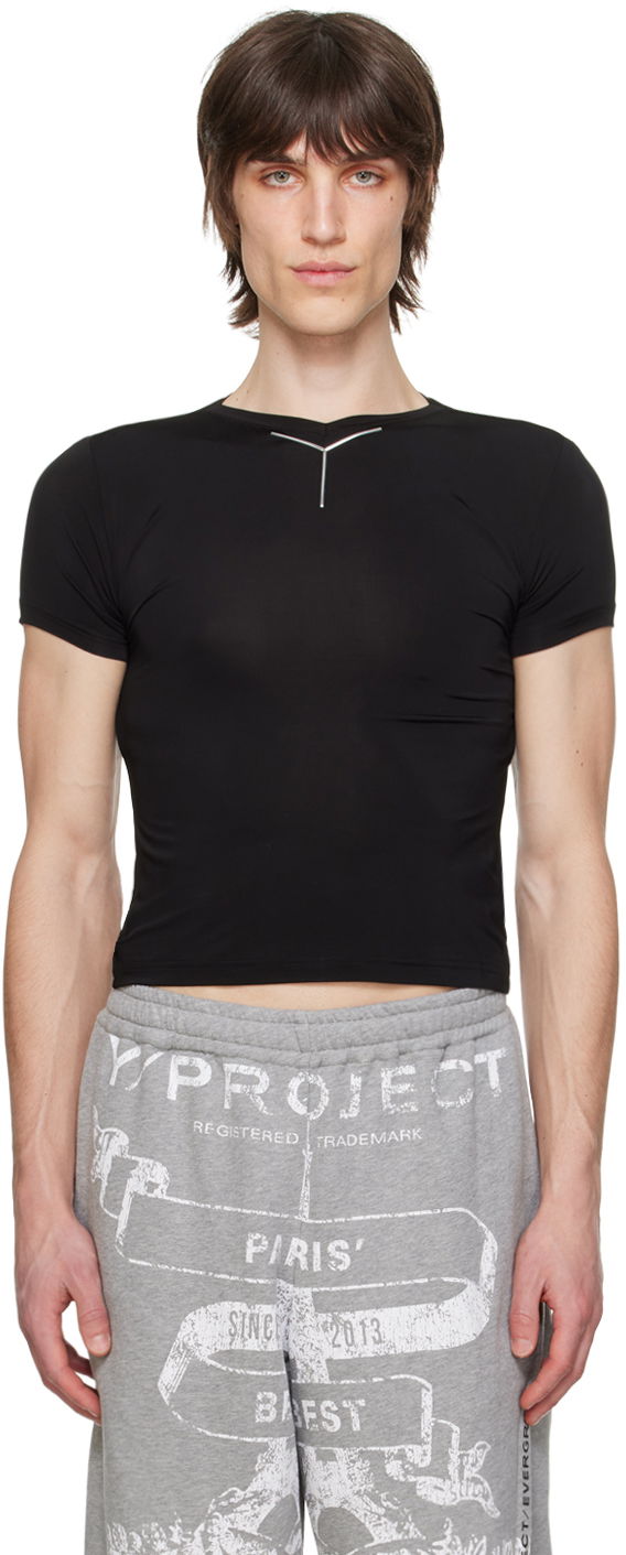 T-paita Y/PROJECT V-Neck T-Shirt Musta | 104TO004