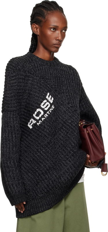 Villapaita Martine Rose Martine Rose Engineered Fisherman Rib Sweater Musta | 971YA03053, 4