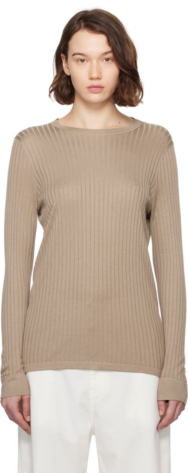 Villapaita The Row The Row Keya Ribbed Knit Sweater Beige | 8970-Y913, 0