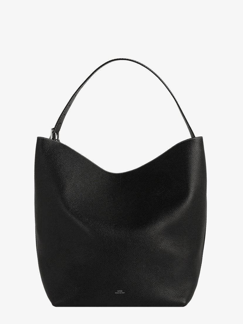 Kangaskassi TOTEME Toteme Women's Black Leather Shoulder Bag Musta | 234WAL853LE0030001