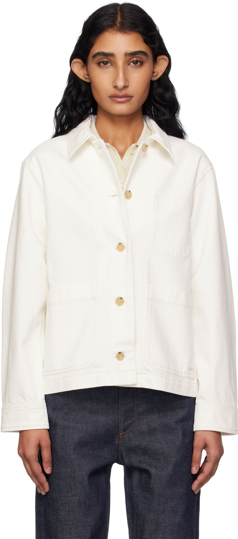 Takki A.P.C. A.P.C. Nikkie Denim Jacket Valkoinen | COGZV-F02937