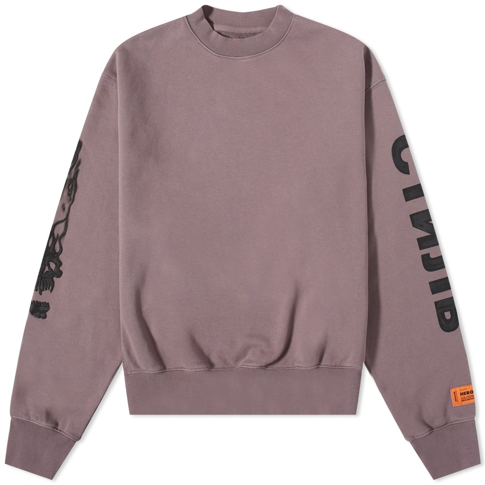 Villapaita HERON PRESTON Flaming Skull Crewneck Harmaa | HMBA020F22JER0010910, 0