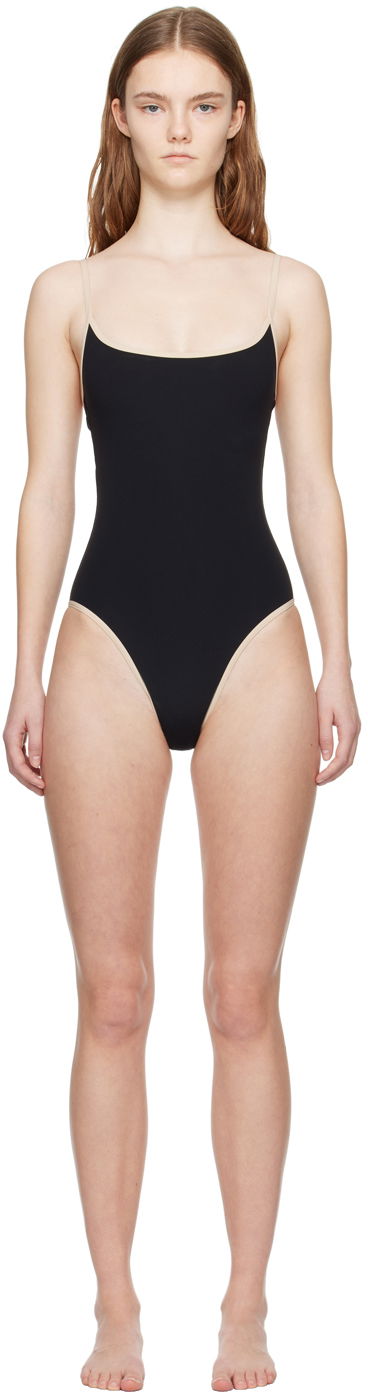 Uimapuvut TOTEME TOTEME Stripe Edge One-Piece Swimsuit Musta | 241-WSW1031-FB0097