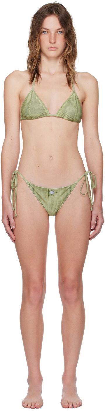 Uimapuvut Acne Studios Green Printed Bikini Vihreä | AJ0014-