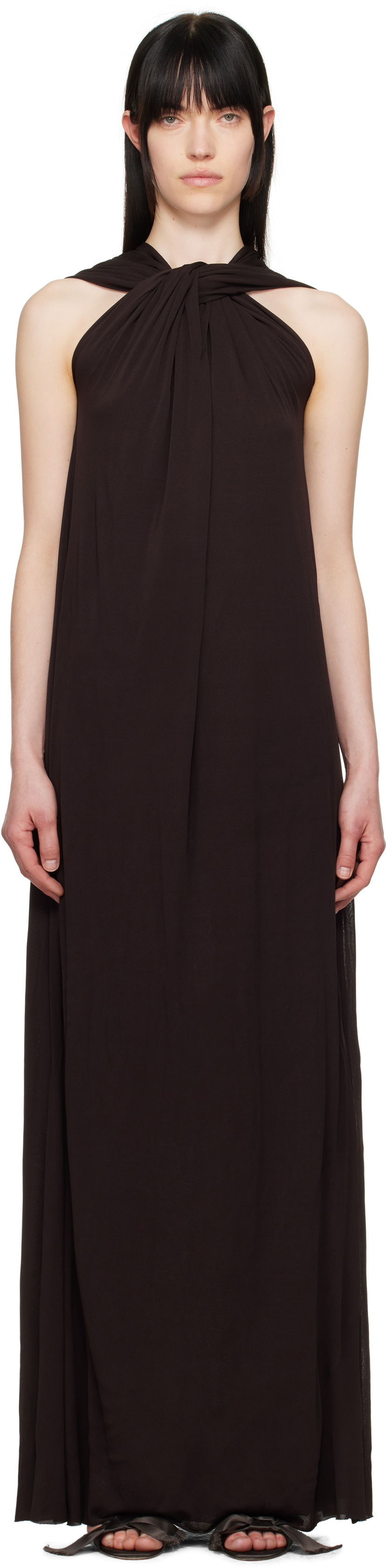 Mekko Jil Sander Jil Sander Draped Maxi Dress Ruskea | J02CT0473_J20041