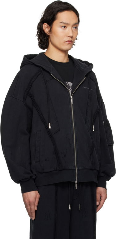 Huppari Feng Chen Wang Feng Chen Wang Deconstruction Zip-Up Hoodie Musta | FUS19HD01, 1