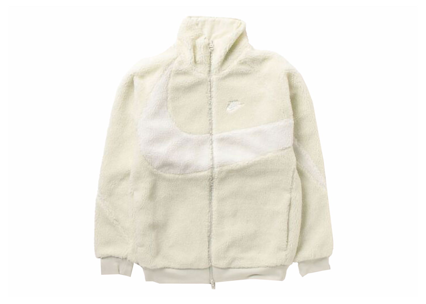 Takki Nike Sportswear Big Swoosh Reversible Boa Jacket (Asia Sizing) Sea Glass/Sail Beige | BQ6546-020, 0