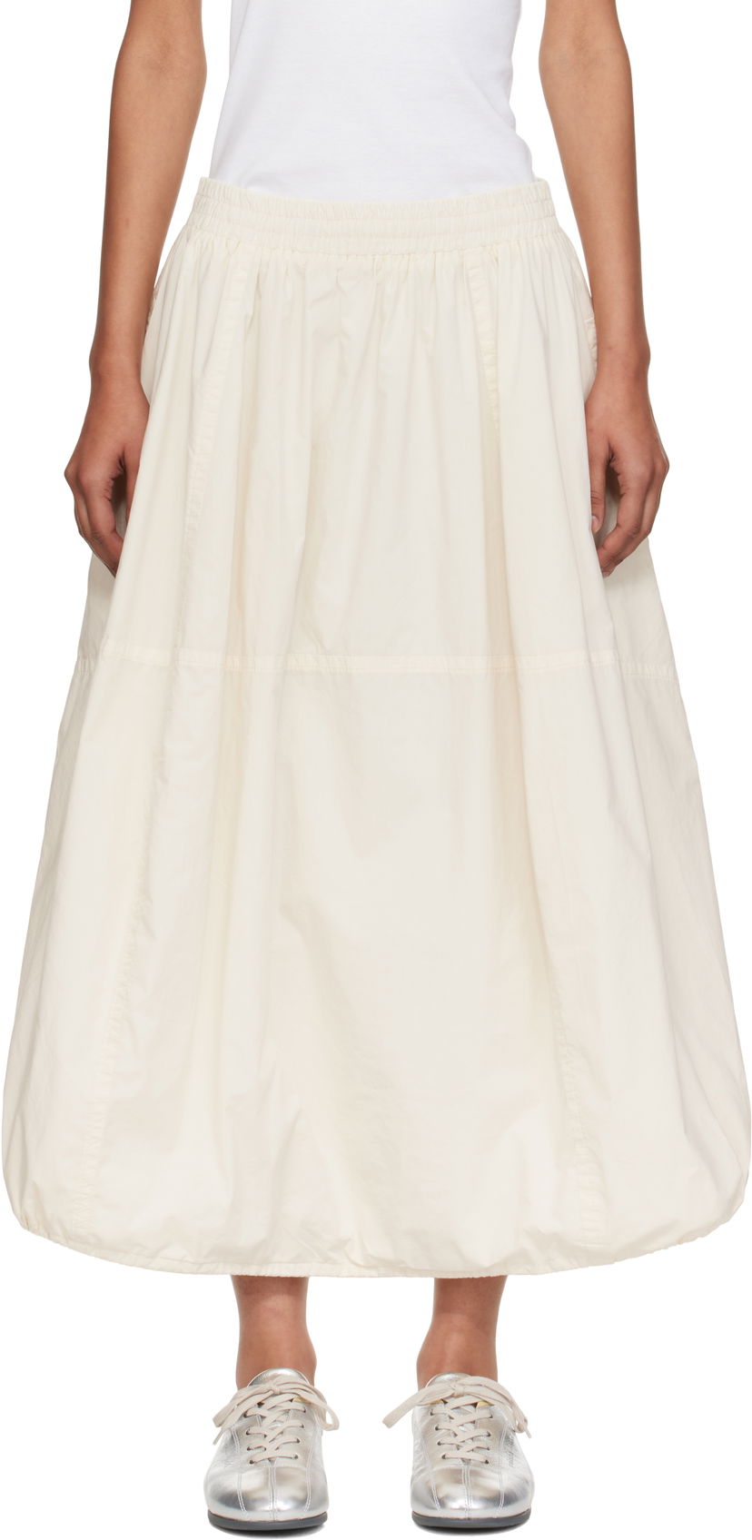 Hame YMC YMC Parachute Midi Skirt Valkoinen | Q3YMB