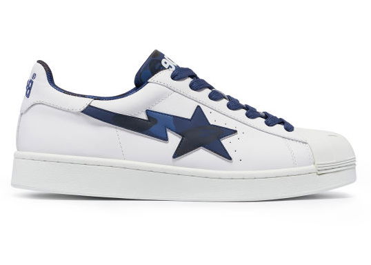 Tennarit ja kengät BAPE A Bathing Ape Skull Sta White Navy Valkoinen | 1J20191007-NVY