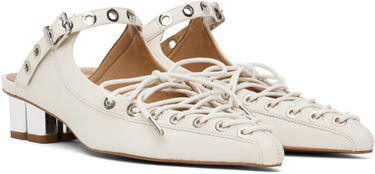 Tennarit ja kengät GANNI GANNI Lace-Up Mules Valkoinen | S2966, 3