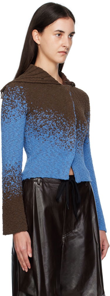 Villapaita Andersson Bell Andersson Bell Flow Jacquard Knit Cropped Hoodie Sininen | atb1358w, 1