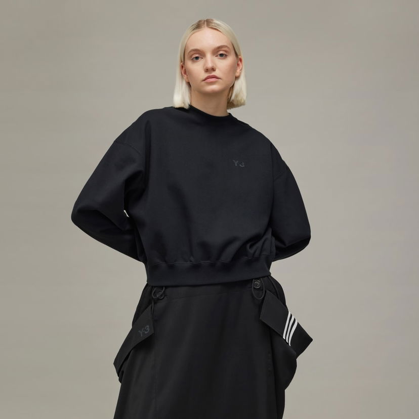 Huppari Y-3 Y-3 Brushed Terry Boxy Crew Musta | JD9789