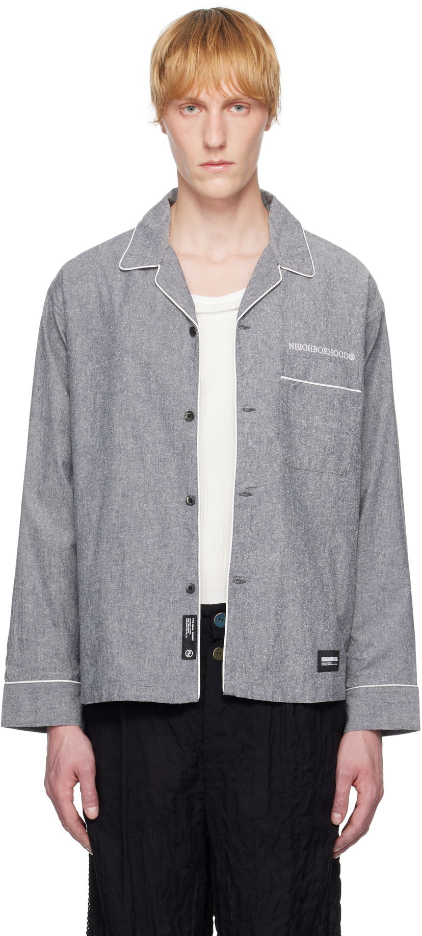 Paita Neighborhood Neighborhood Long Sleeve Pajama Shirt Harmaa | 251TSNH-SHM10