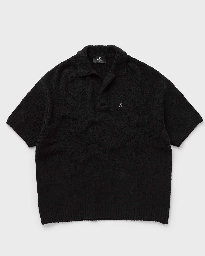 Poolopaita Represent Clo Represent BOUCLE TEXTURED KNIT POLO Musta | MLM305-01