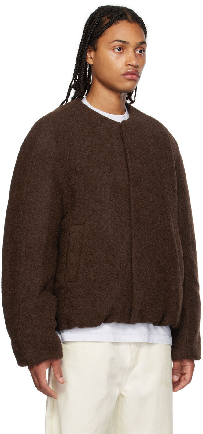 Villapaita We11done We11done Collarless Bomber Jacket Ruskea | WD-JP3-23-142-M-BR, 1