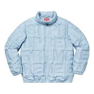 Puffer takki Supreme Designer Logo-Print Puffy Jacket Sininen | SUP-SS19-019