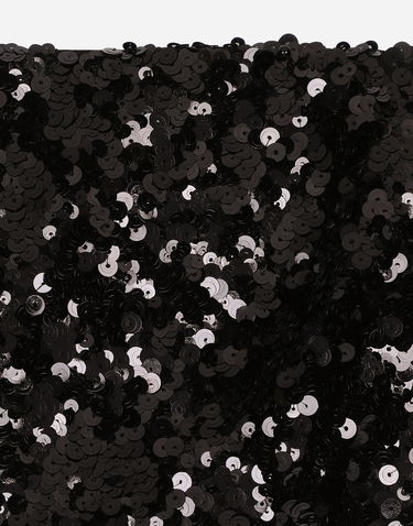 Crop top Dolce & Gabbana Sequined Crop Top With Straps Musta | F79AATHLMZMN0000, 3