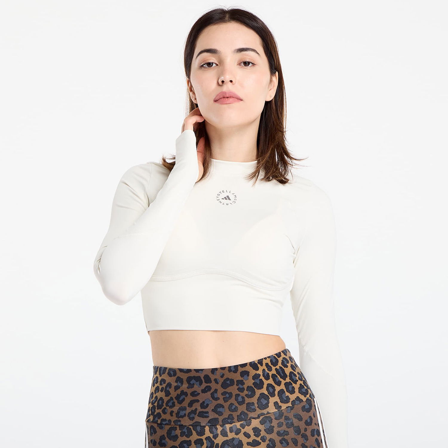 Crop top adidas Performance Stella McCartney Training Longsleeve Crop Top Valkoinen | JM1403, 1