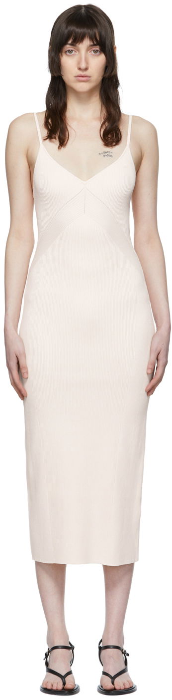 Mekko rag & bone Viscose Midi Slip Dress Beige | WAS22P0061806