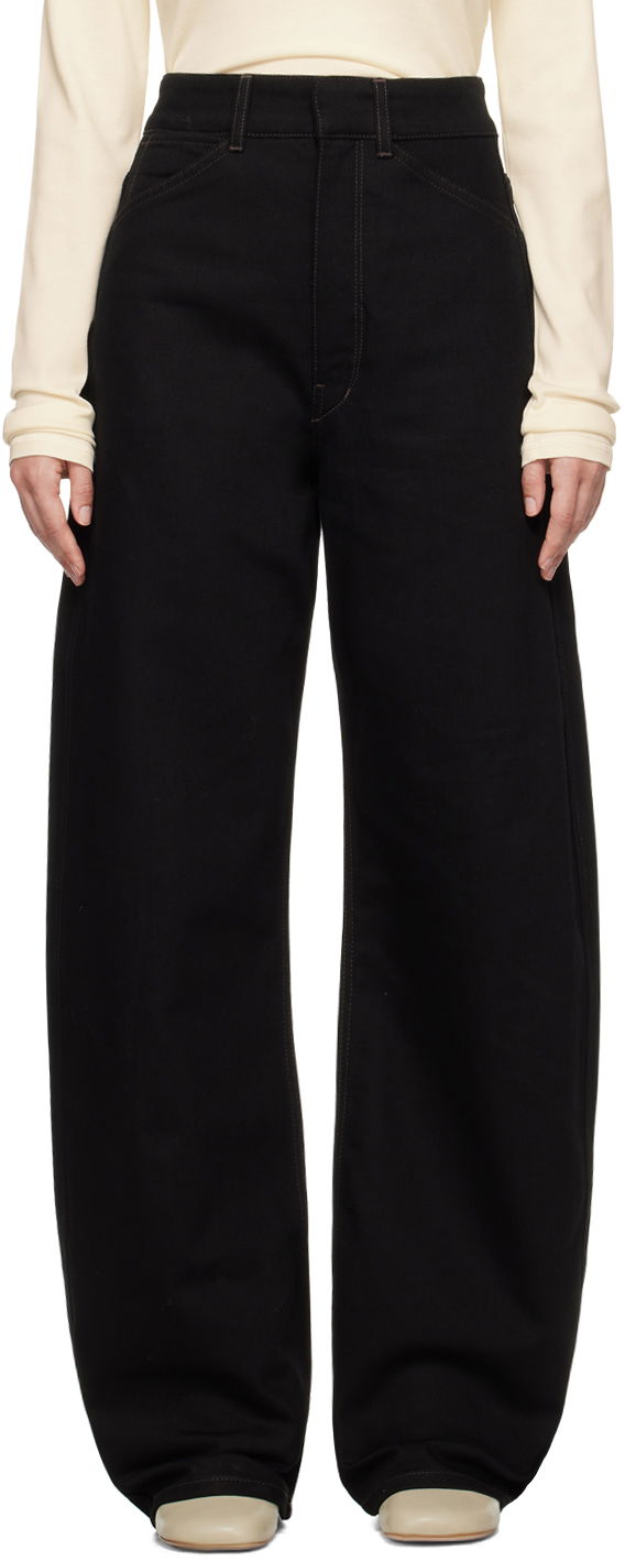Jeans LEMAIRE LEMAIRE High Waisted Curve Pants Musta | PA1052 LD1000