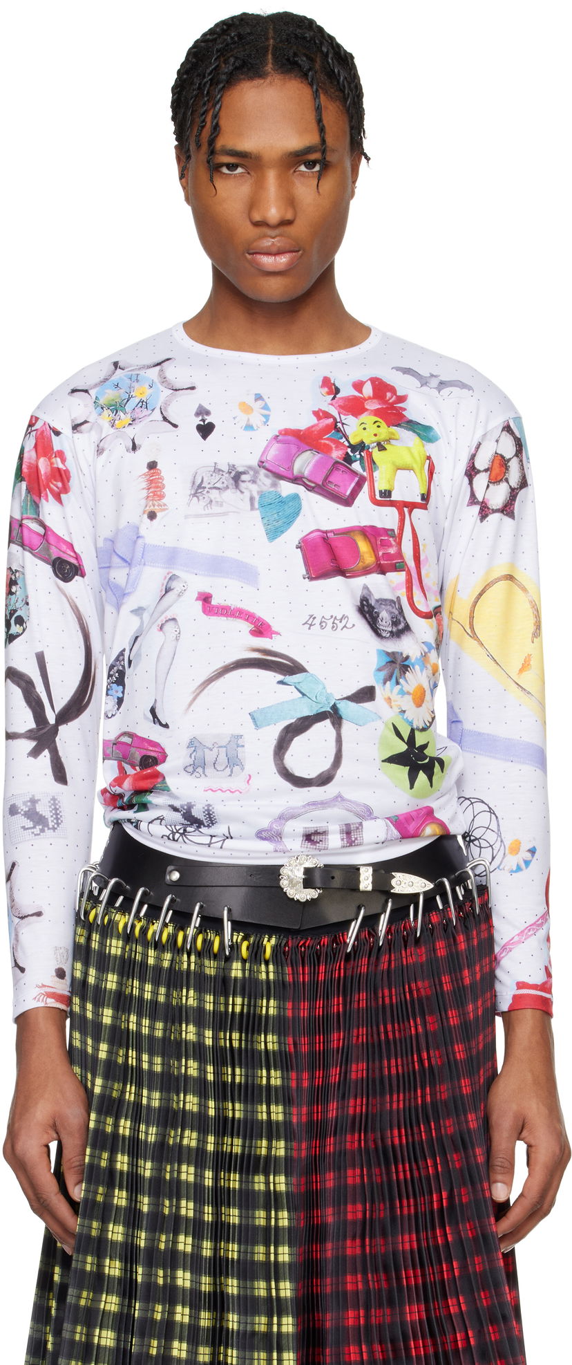 Villapaita Chopova Lowena Chopova Lowena 'What's In My Bag' Fitted Jersey T-shirt Valkoinen | 2305