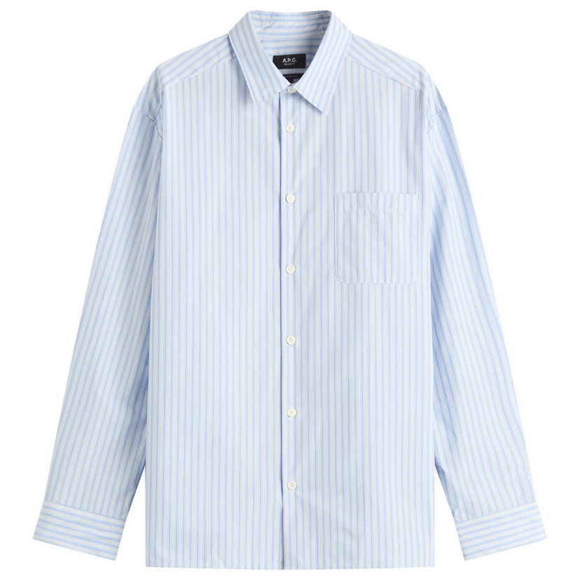 Paita A.P.C. A.P.C. Malo Striped Button-Down Shirt, Size Small Sininen | COHJJ-H12532-IAB