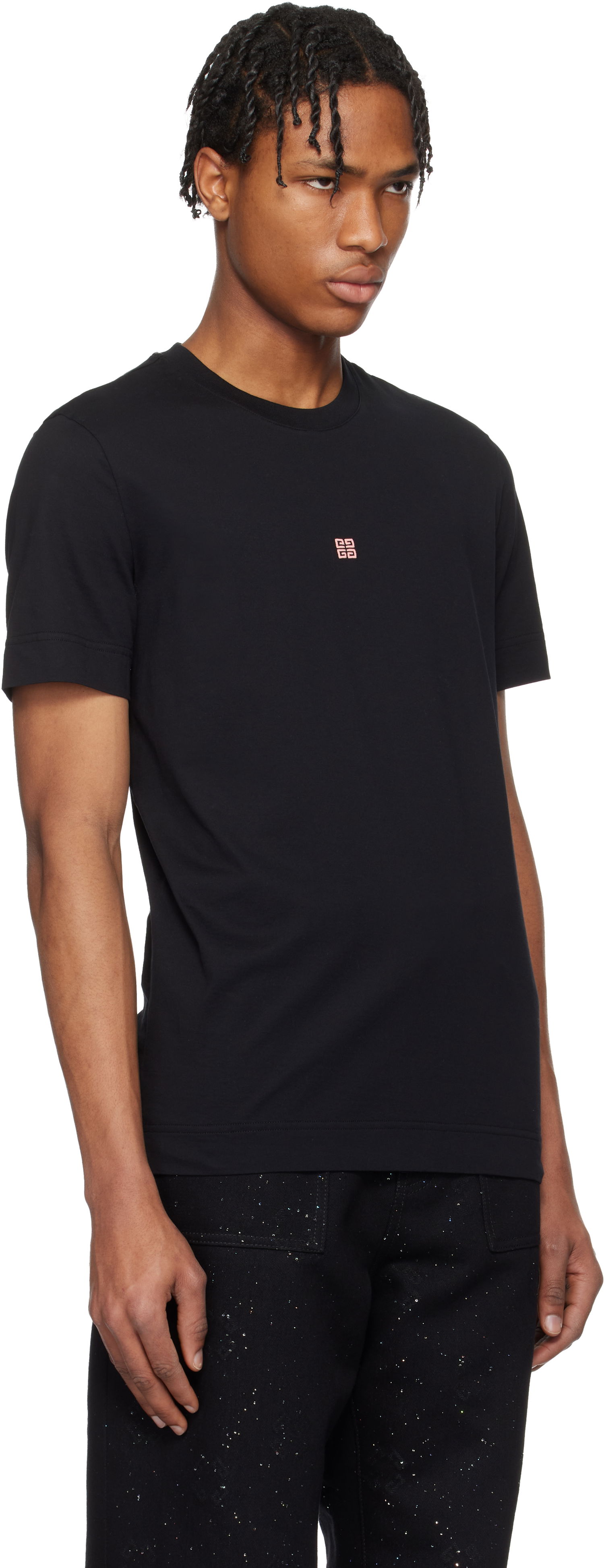 T-paita Givenchy Givenchy Slim-Fit 4G Embroidered T-Shirt Musta | BM716G3YCD024, 1