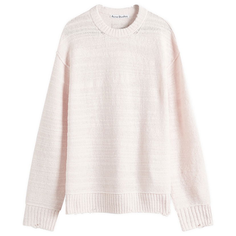 Villapaita Acne Studios Men's Distressed Hem Slub Knit Sweater, Size Small, by Acne Studios Vaaleanpunainen | B60361-DR5