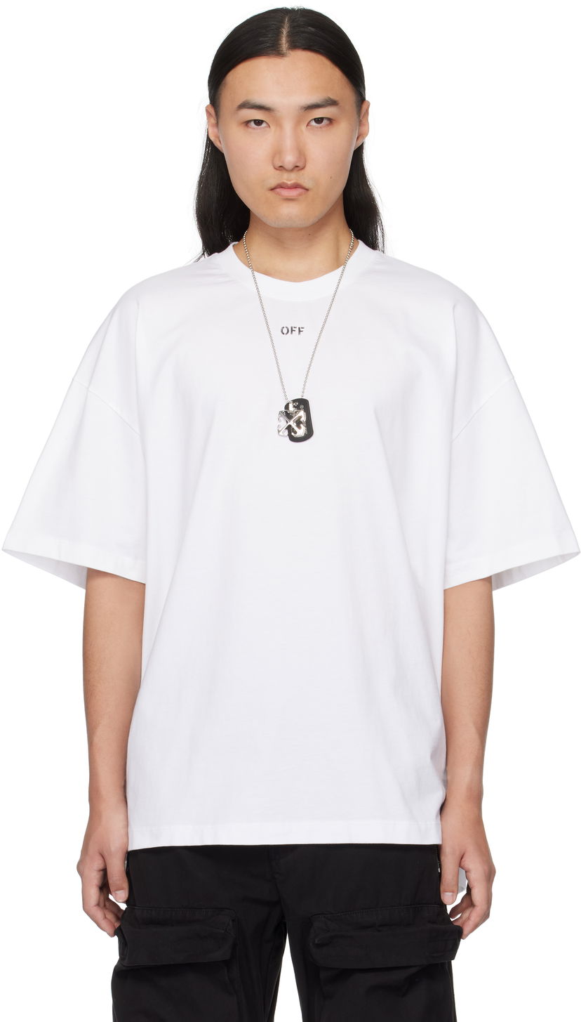 T-paita Off-White Stamp Over T-Shirt Valkoinen | OMAA161C99JER0010110