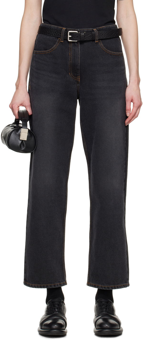 Jeans ADER ERROR Contrast Stitch Straight Leg Jeans Musta | BMSGFYJE0101BK