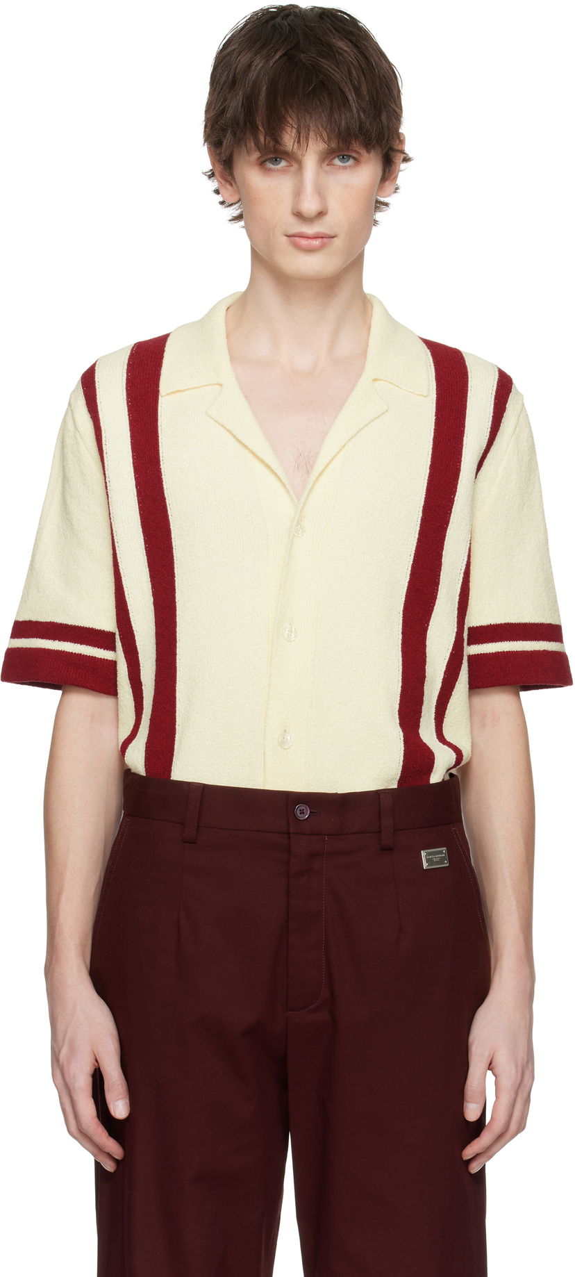 Villapaita Dolce & Gabbana Dolce&Gabbana Knitted Polo Shirt Keltainen | GXVB7TJFMNA