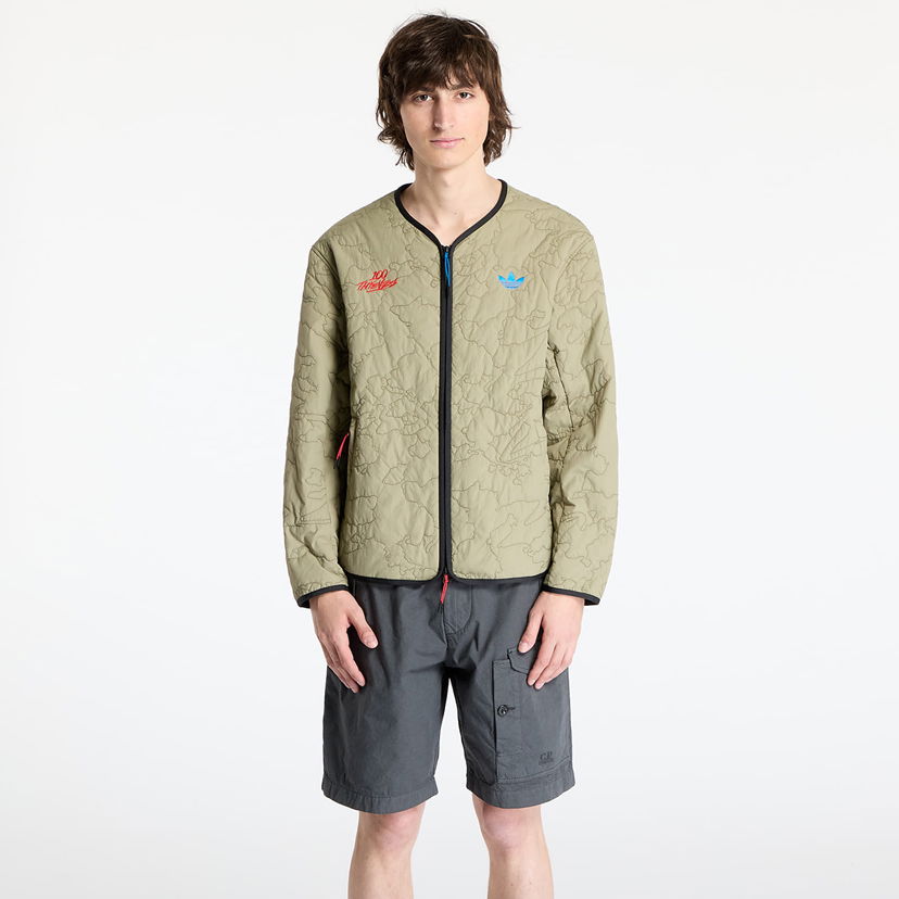 Puffer takki adidas Originals adidas x 100 Thieves Quilted Liner Jacket Vihreä | JM3257