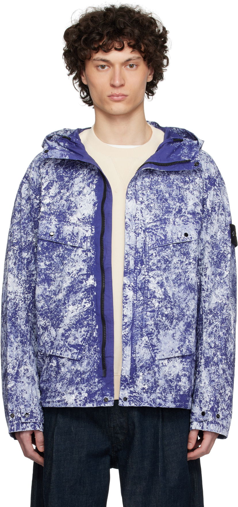 Tuulitakki Stone Island Stone Island Pigment Stretch-TC Hooded Jacket Sininen | K1S15 4100076 S0143