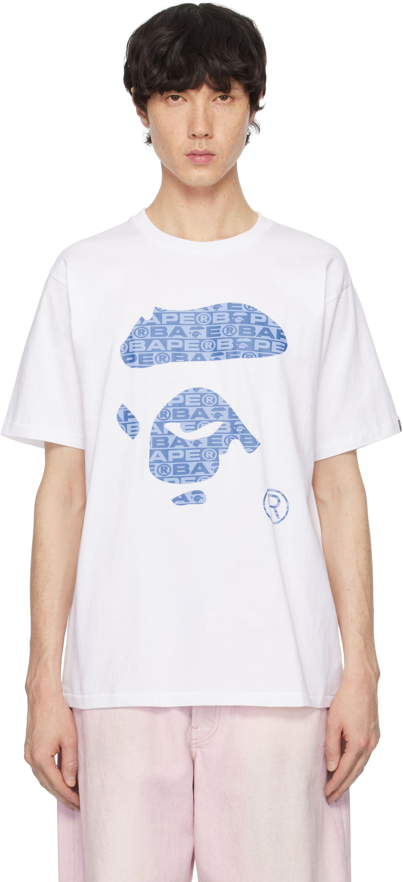 T-paita BAPE Lux Sport Pattern Ape Face T-Shirt Valkoinen | 001TEK801049M