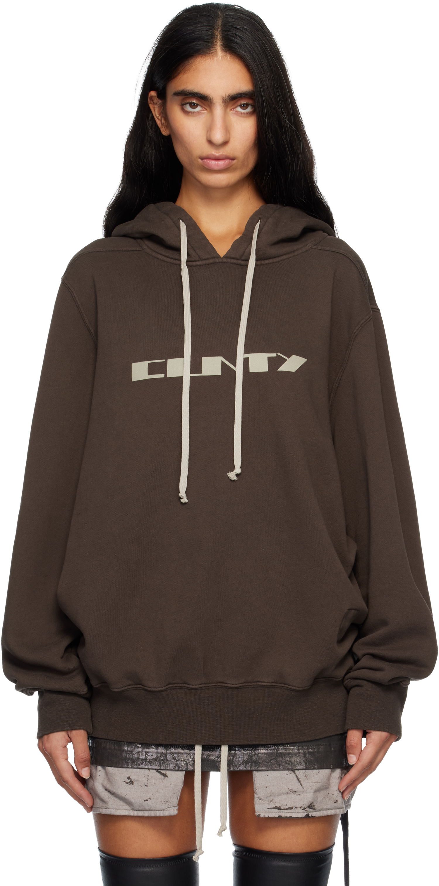 Huppari Rick Owens Concordians Oversized Hoodie Ruskea | DS02E7241 FSLP2P, 0