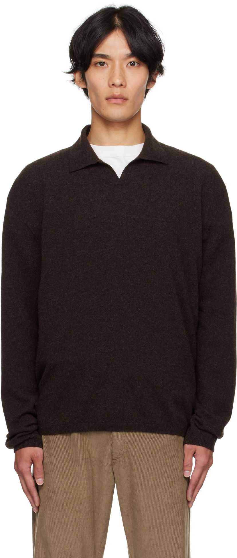 Villapaita The Row The Row Franz Knit Polo Ruskea | 1015-Y556