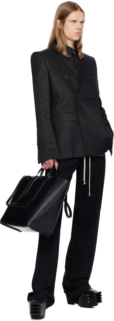 Housut Rick Owens Rick Owens Hollywood Dietrich Drawstring Trousers Musta | RU01E5378 WLP, 3