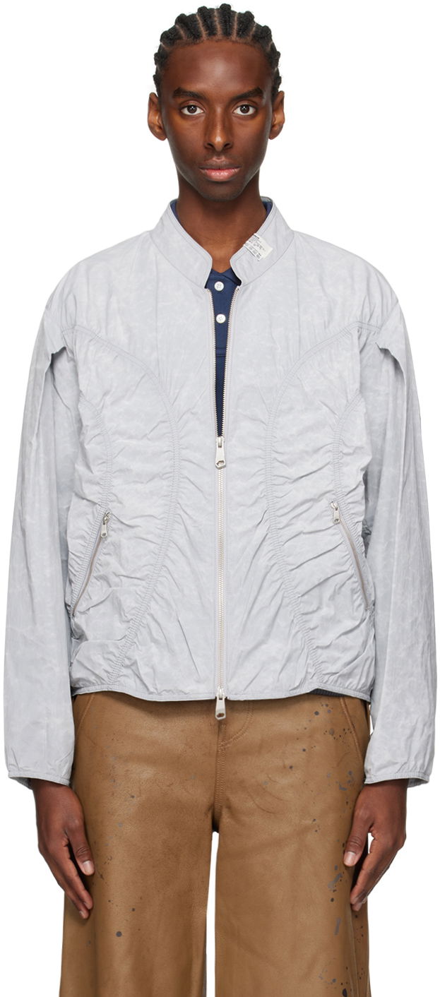 Bomber-takki ADER ERROR Ruched Bomber Jacket Harmaa | BN01SSJK0809LG