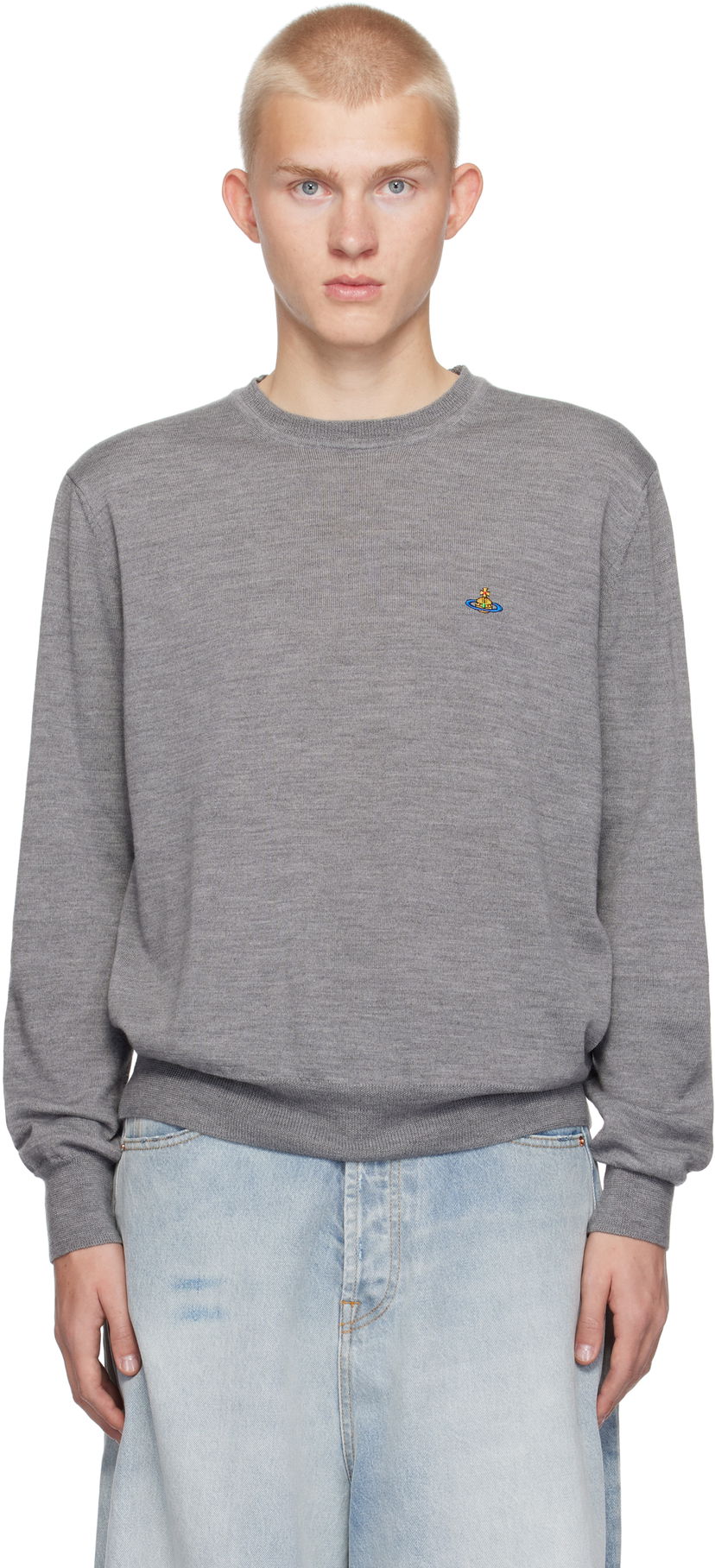 Villapaita Vivienne Westwood Round Neck Sweater Harmaa | 27010012-Y0006-