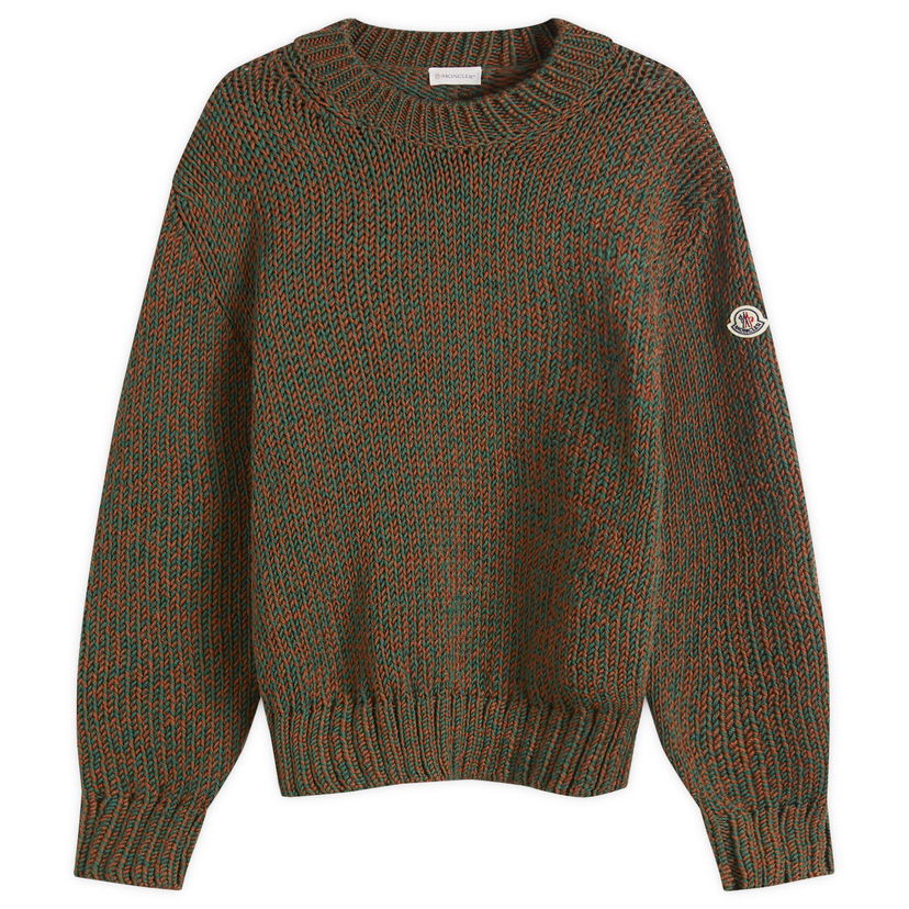 Villapaita Moncler Fisherman Rib Crew Knit Green Vihreä | 9C000-19-M1172-P82