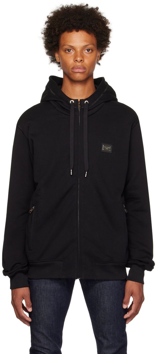 Huppari Dolce & Gabbana Black Patch Hoodie Musta | G9ABITG7F2G