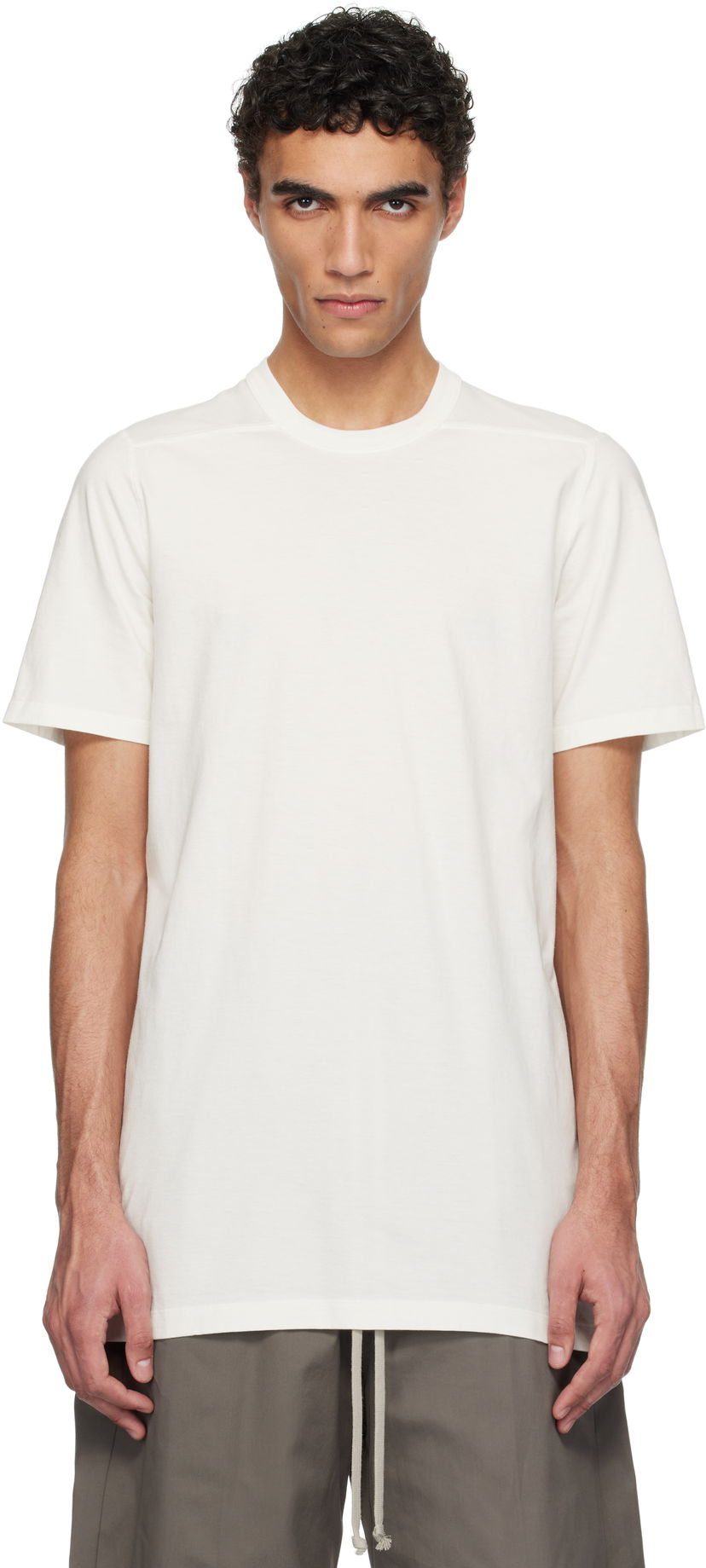 T-paita Rick Owens Rick Owens Short Level T-Shirt Valkoinen | RU01E5264 JA