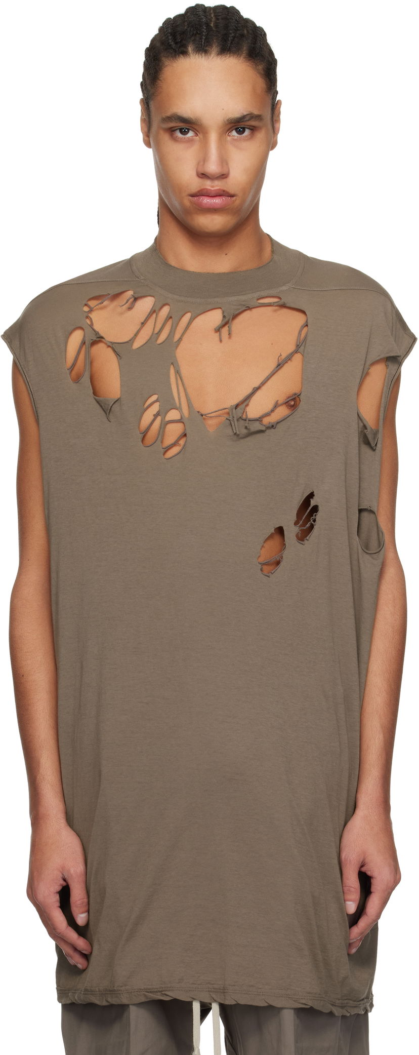 Tankkitoppi Rick Owens Rick Owens DRKSHDW Hollywood Tarp Sleeveless T-Shirt Ruskea | DU01E3158 BHDSD