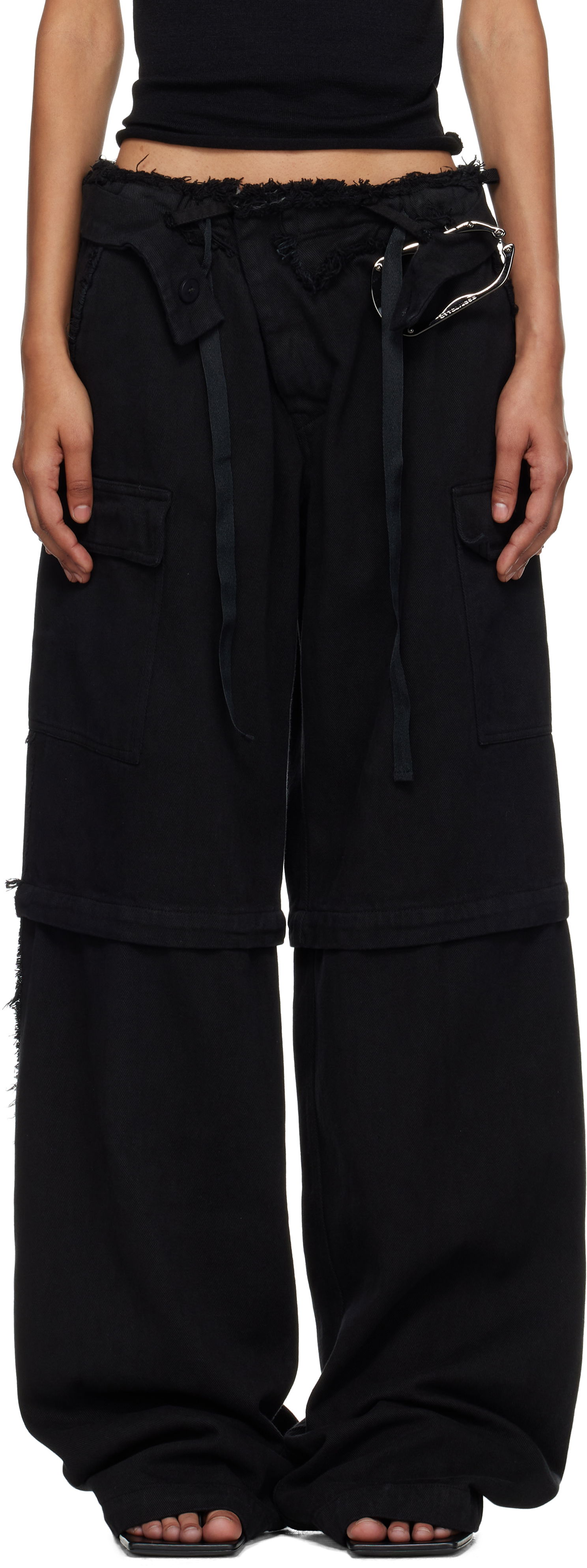 Cargo housut Ottolinger Ottolinger Baggy Cargo Pants Musta | 109-200306-02, 0