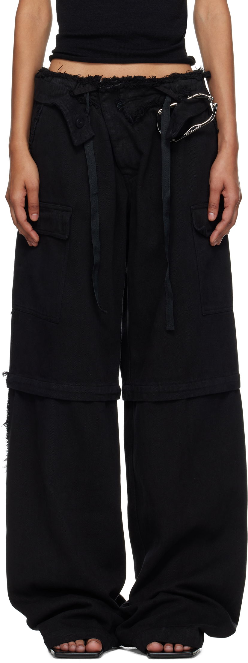 Cargo housut Ottolinger Ottolinger Baggy Cargo Pants Musta | 109-200306-02