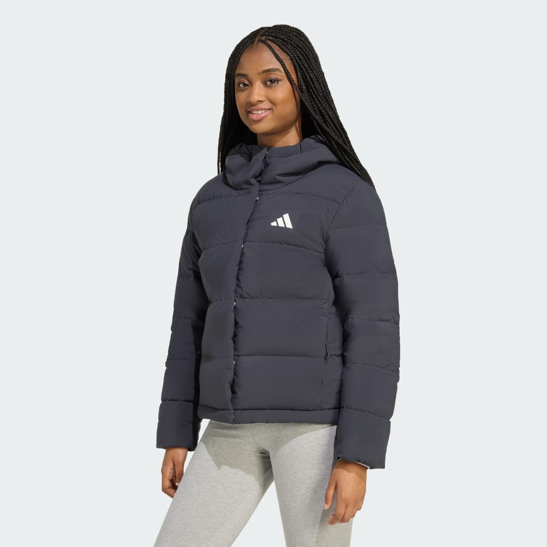 Puffer takki adidas Performance Helionic CLIMAWARM Hooded Down Jacket Musta | JN2086, 0